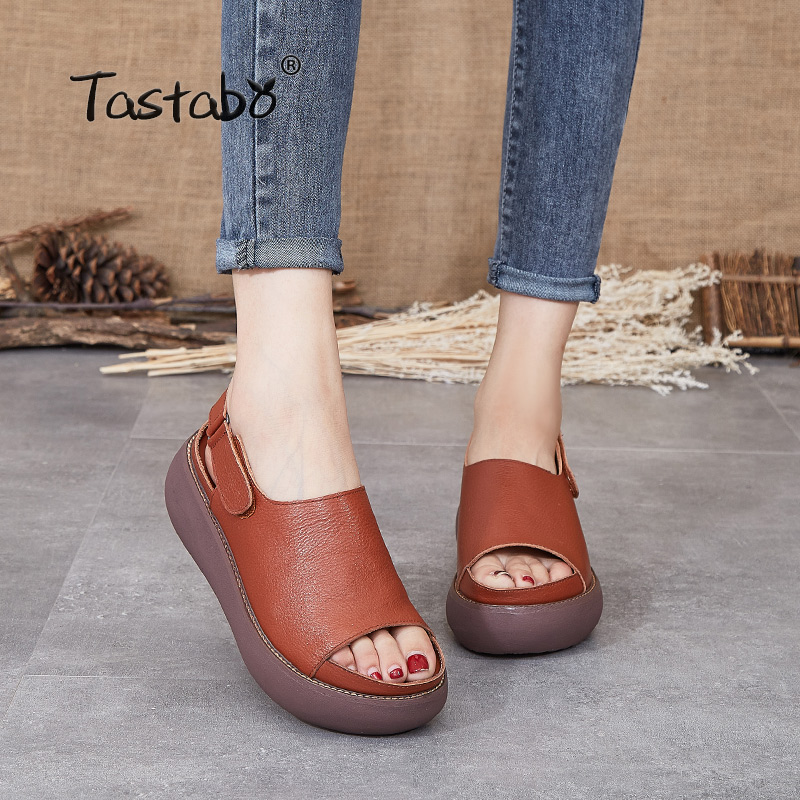 

Women Sandals 2020 New Wedges Shoes For Women Summer Sandals Gladiator Casual Platform With Wedge Heels shoes 8827, White