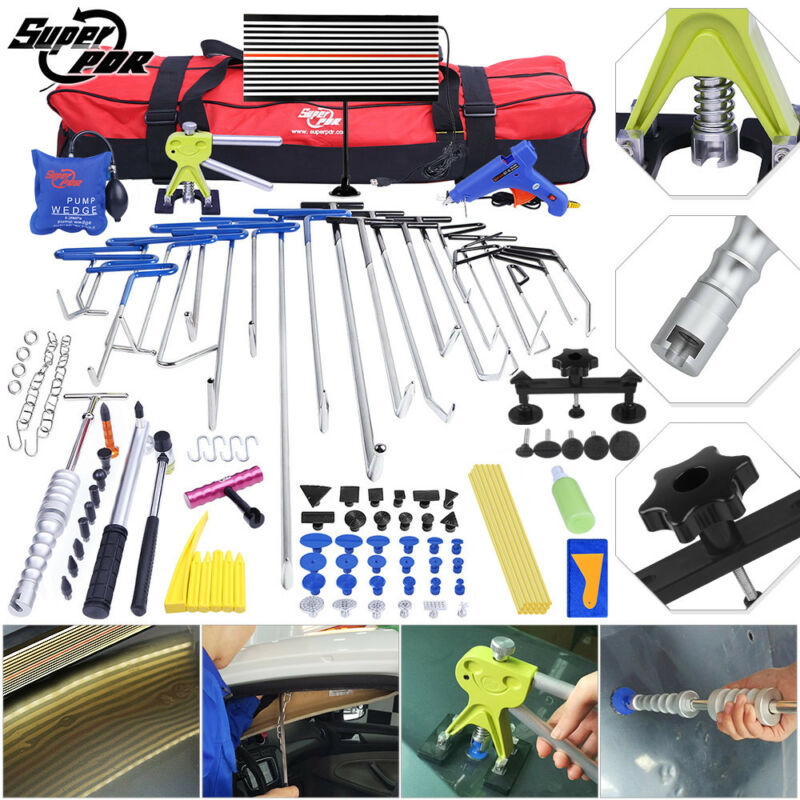 

Super PDR Crowbars 23pc Spring Steel Rods Slide Hammer Dent lifter Rubber Hammer Tap Down Pen Car Body Repair Tools