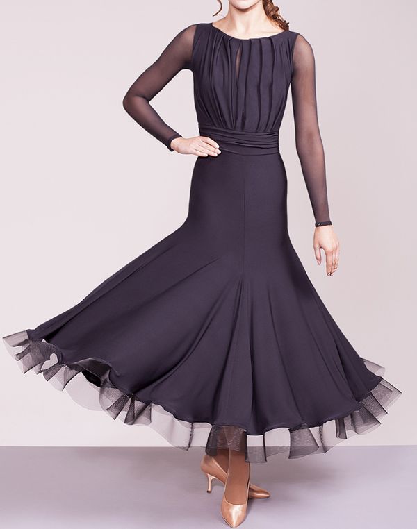 

2020ladies ballroom dance dress standard costumes sexy spandex ballroom dance dress for women competition dresses, Black