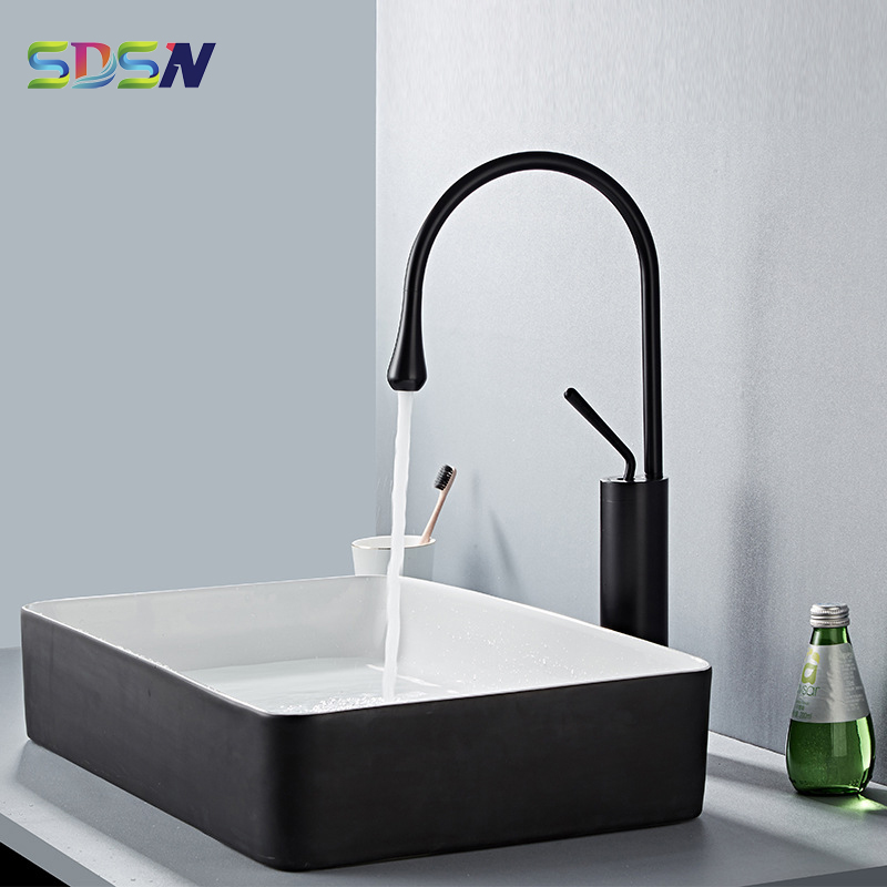 

360 Rotable Basin Faucet Bathroom Faucet Kitchen Sink Water-tap Black Brass New Wash-basin Mixers Modern Bathroom Faucets
