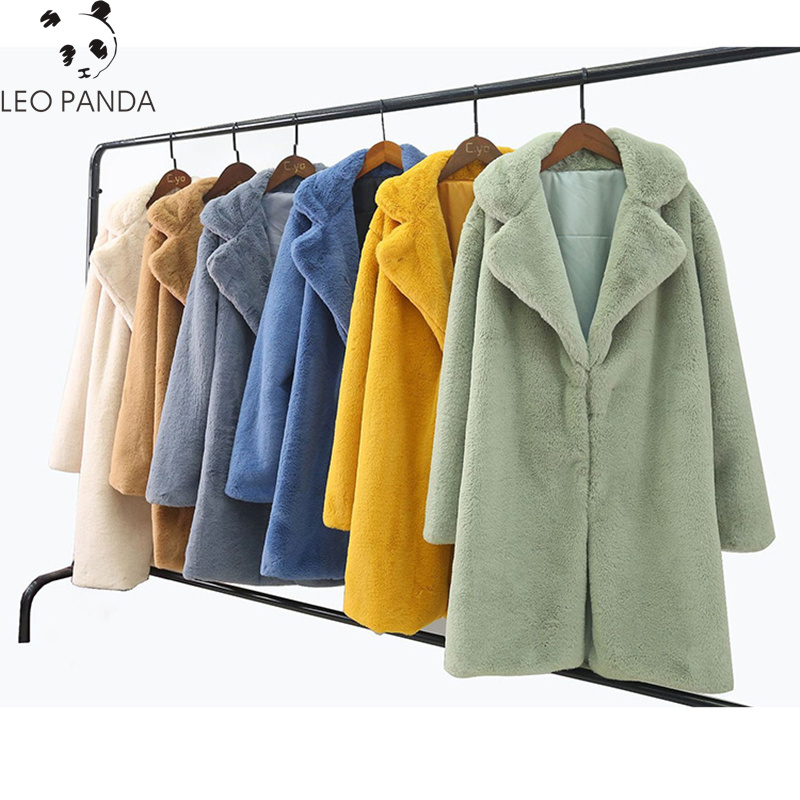 

New Winter Women High Quality Faux Fur Coat Luxury Long Fur Coat Loose Lapel OverCoat Female Plush Coats Plus Size 4XL, Beige