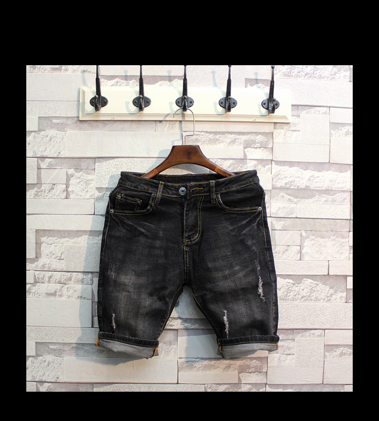 

Pants pants tide male youth in the hole, Black