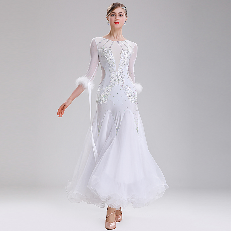 

Romantic Ballroom Dance Dresses Women Waltz Standard Dance Competition Dress Tango Foxtrot Stage Performance Clothing DC4396, Red