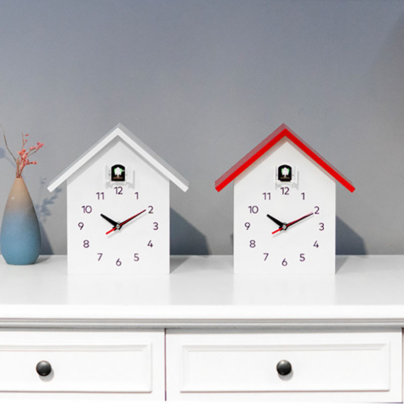 

Cuckoo Quartz Wall Clock Modern Bird Hanging Watch Decoration Alarm Clocks Home Living Room Red