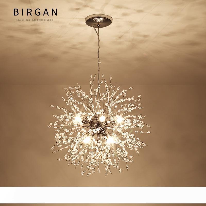 

modern creative crysta lamp dandelion chandelier crystal beads pendant lamp for cafe home decoration led lighting european hanging light