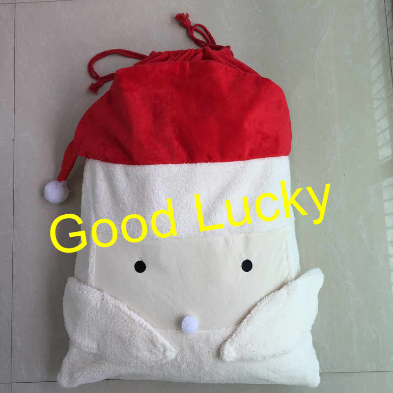 

30pcs/lot free shipping hot selling velvet style santa sack Christmas santa claus sacks gift bags kids candy present sacks