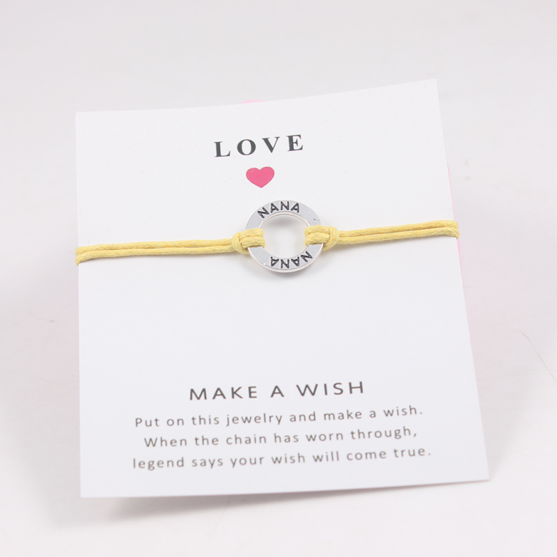 

New Fashion NANA Bracelets Adjustable Wish Card Bracelets For Women Men Friendship Gift With Card Jewelry