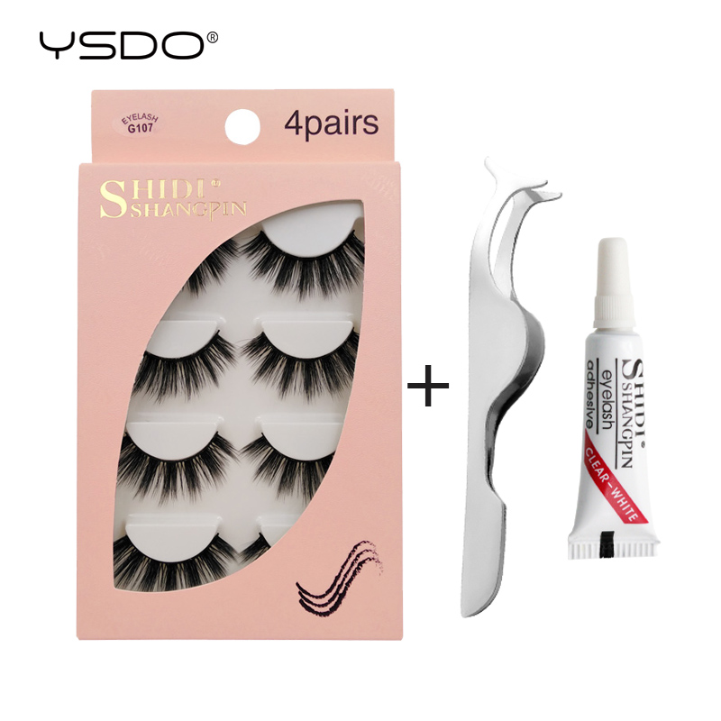 

New mink eyelashes natural lashes false eyelashes +eyelash tweezers makeup false lashes 10mm glue strip 3d mink