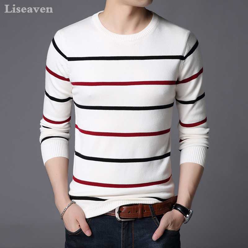 

Liseaven Pullover Men Sweater Men Long Sleeve Shirt Mens Sweaters O Neck Pull Homme Male Knitwear, Gray