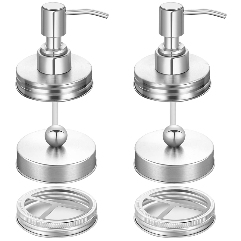 

6 Pieces Mason Jar Bathroom Accessories Lids Set Mason Jar Soap Dispenser Lids Portable Toothbrush Holder