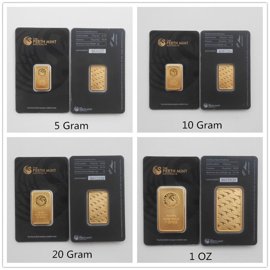 

The Perth Mint Bullion 1oz Australia Bar Green black Blister Quality Business Gift Home Decoration 5g 10g 20g 31Gram