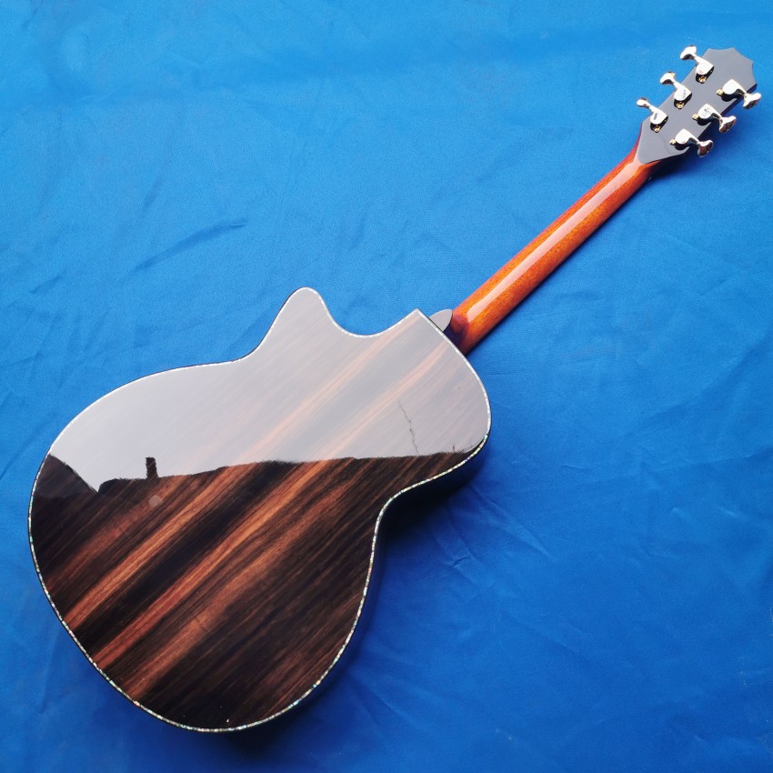 

Folk acoustic guitar solid koa top Chaylor PS14 model abalone inlaid ebony fingerboard Cocobolo back side