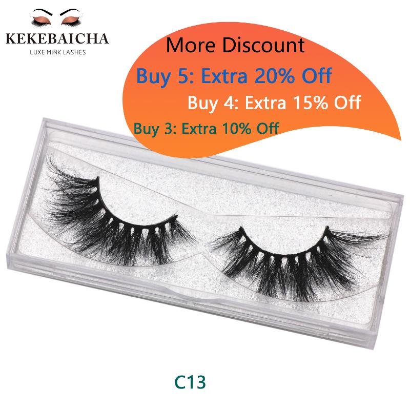 

KEKEBAICHA 5D Mink Lashes Crisscross Thick Long False Eyelashes Handmade Strip Lashes 100% Cruelty free Mink Eyelash C13