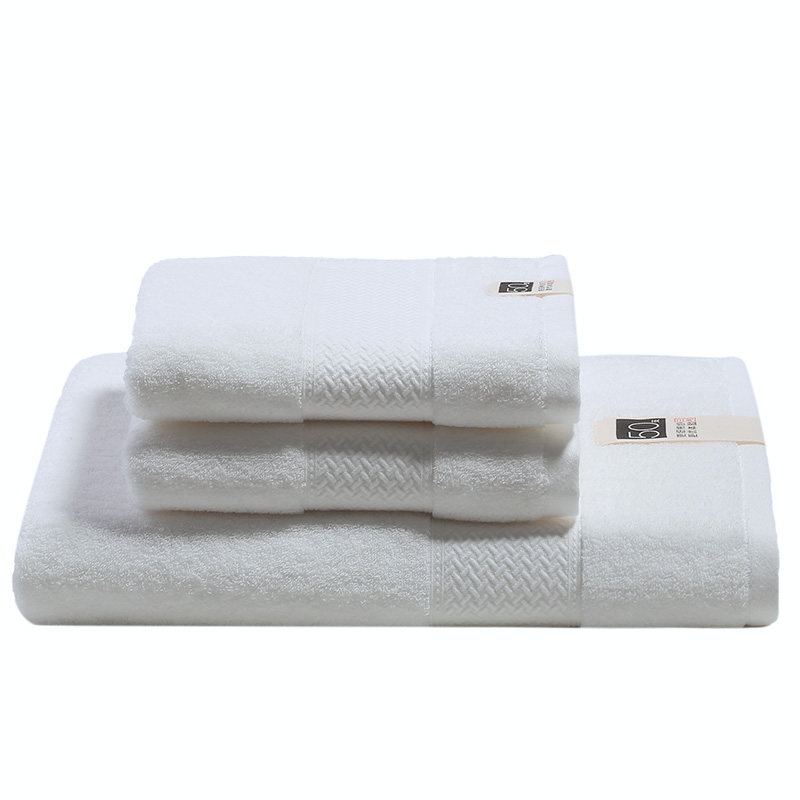 

Cotton Gift Box Towel 2 Towel 1 Bath Set Gift Box Set Combination 3 Piece Absorbent Household Christmas Gifts W, White