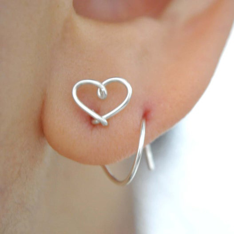 

925 Silver Double Piercing Earrings Two Hole Earrings Jewelry Handmade Brincos Gold Filled Oorbellen Pendientes Punk