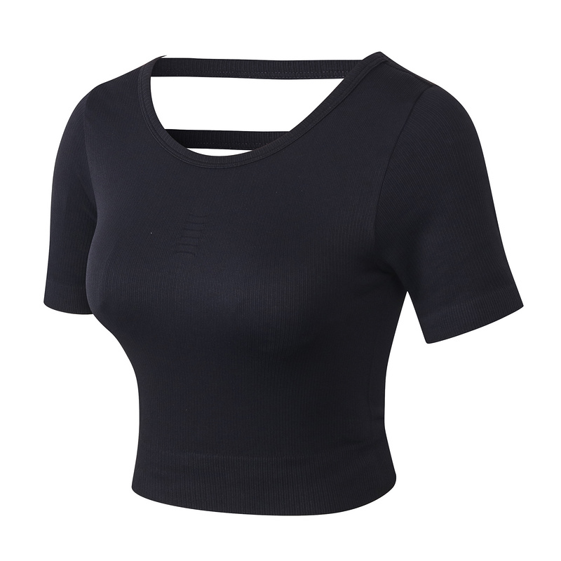 

Top women workout sport bra black yoga suit Quick Dry Fitness Wear black color