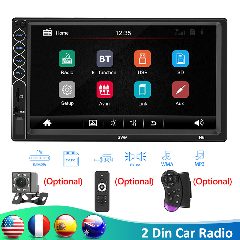 

SWM N6 2 din Car Radio 7" HD Autoradio Multimedia Player 2DIN Touch Screen Stereo Video MP5 Bluetooth USB AUX FM Backup Camera car dvd