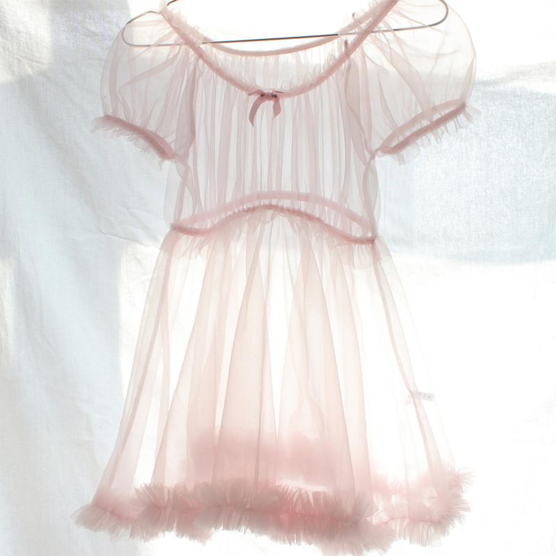 

Sexy Lingerie Mini Dress Night Gowns Mesh Lace Soft Comfortable See Through Sleepwear Sets Transparent Women Pijamas Dress, Black