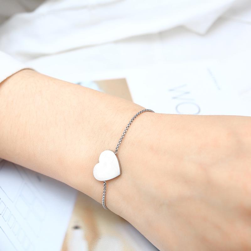 

OUFEI Heart Bracelet Chain Link For Lovers Stainless Steel Bracelet For Women Jewelry Jewelry Accessories