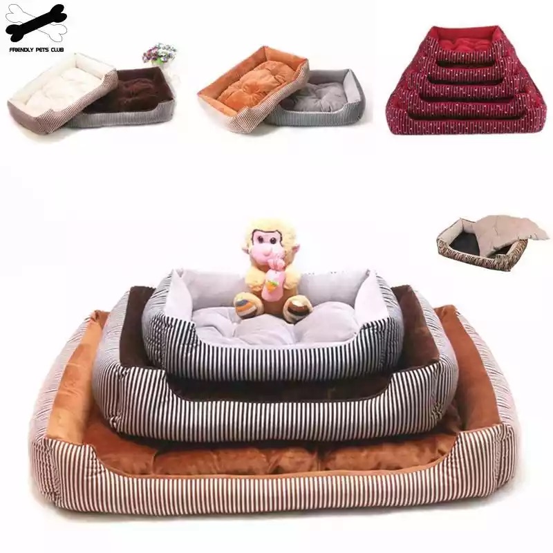 

5 Size Pet Bed Dog Warm Pad Winter Mat Striped Pet Products Small Medium Large Big Sized Kennel Waterproof Nest