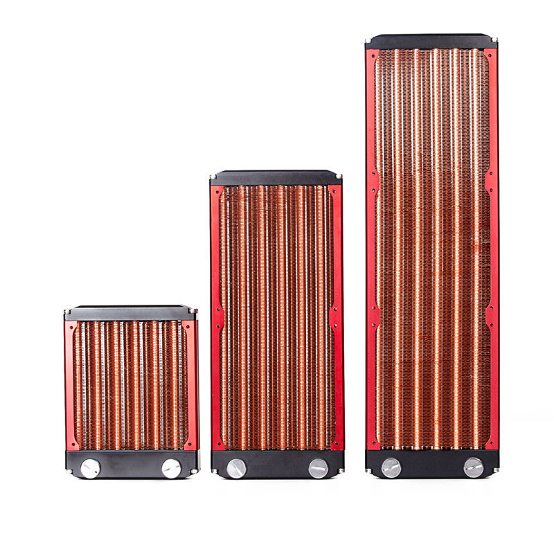 

120/240/360mm Full Copper Computer Radiator Red Fin Copper Water-Board Cold Row