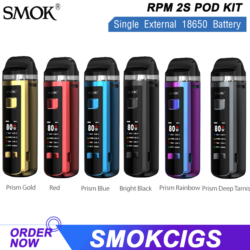 

SMOK RPM 2S KIT Powered By Single 18650 Battery 80W Mod with RPM 2 POD & RPM POD Cartridge 0.16ohm Mesh Coil Authentic, Multi=leave us message