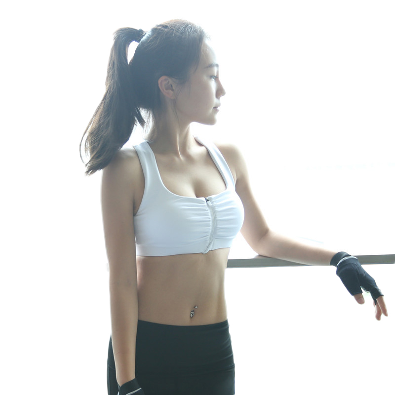 

PS Front Closure Sport Bra Gym Bras for Women Sexy Fitness Crop Top Wire Free Sport Bra Top Bralette sujetador deportivo mujer, Black
