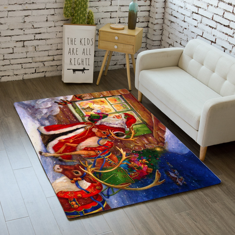 

Nordic Santa Claus Carpet Home Decor Bedroom Bedside Rug Mat Soft Dining Room Area Rugs Christmas Big Carpets Living Room, No.1