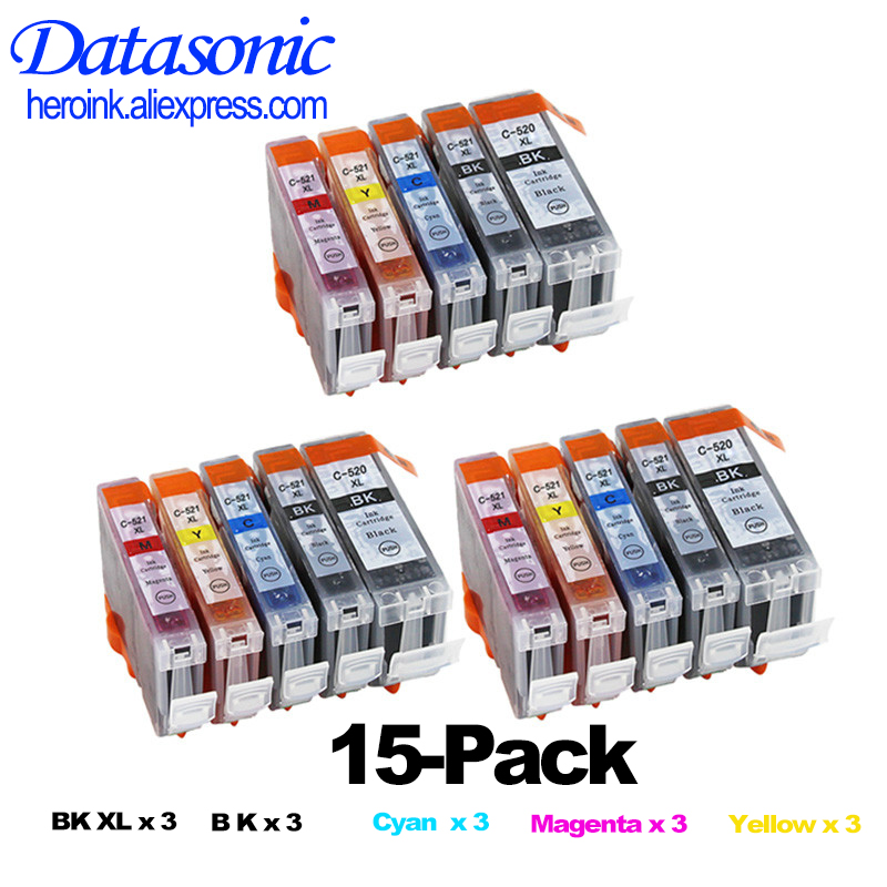 

DAT PGI-520 CLI-521 Ink Cartridges Compatible with Canon PIXMA iP 3600 4600 4700 MP 540 550 560 620 630 640 980 MX860 Printer
