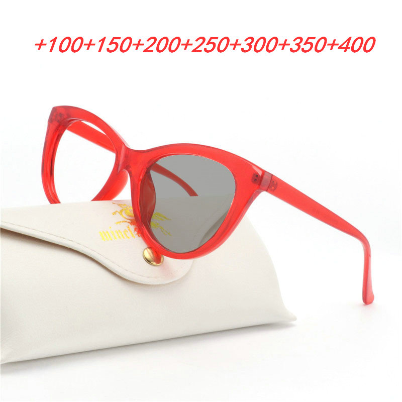 

2020 Transition Sunglasses Photochromic Reading Glasses for women Hyperopia Presbyopia with diopters red Presbyopia Glasses FML