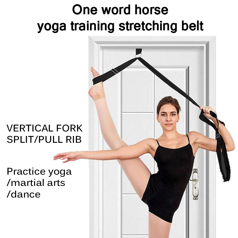 

Yoga Women Stretch Strap D-Ring Belt Fitness New Multi-Colors Exercise Gym Rope Figure Waist Leg Resistance Fitness Bands Cotton, Black