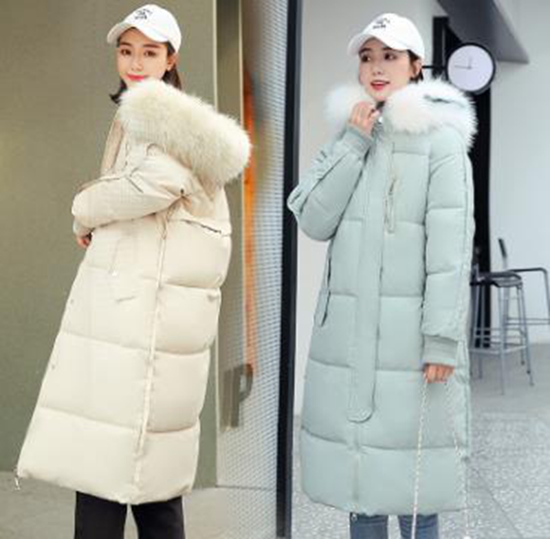 

Wholesale fashion women's new ins bread jacket winter mid-length down cotton jacket, Creamy-white