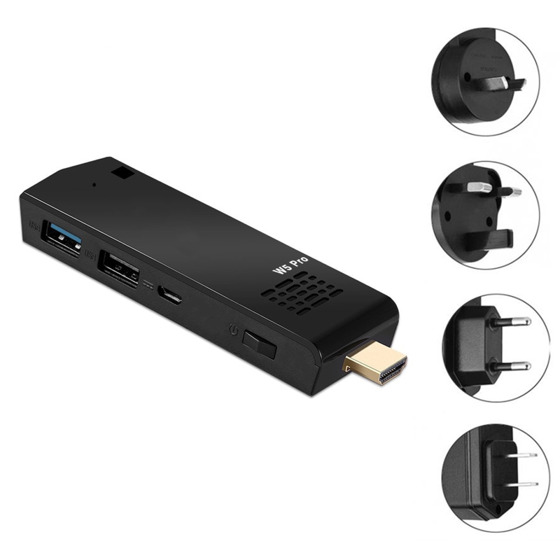 

W5 Pro Mini Computer Stick Windowns 10 Mini PC I-ntel A-tom Z8350 4GB DDR 64GB eMMC Support 4K 2.4G/5.8G WiFi CC BT 4.2