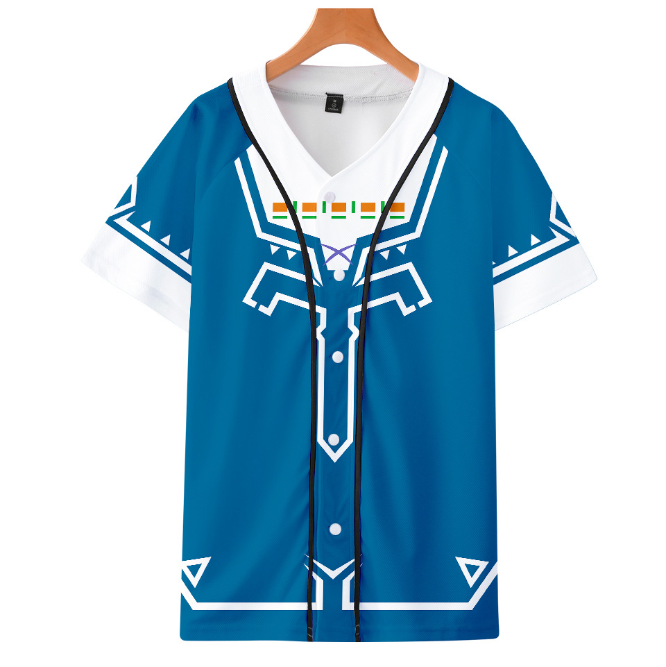 

The Legend of Zelda 3D Print Baseball T Shirt Women Men Harajuku Short Sleeve Hip Hop Tee Shirt Baseball Jersey Cosplay Costume, 001