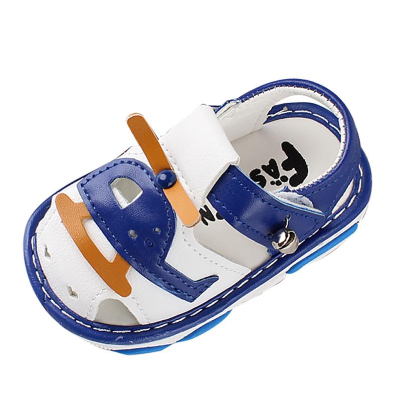 

Newborn Sound shoes Baby Girls Boys Cartoon helicopter Blue Shoes First Walkers Soft Sole toddler Infant Little Kids #9