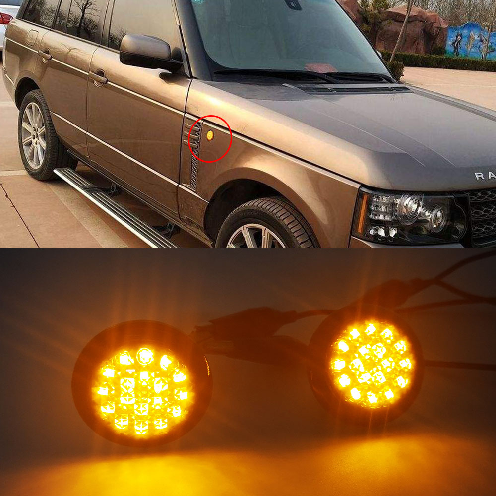 

2PCS For Land Range Rover L322 2002-2012 Car Dynamic LED Side Repeater Indicator Light Flowing Side Marker Signal Lamp Light