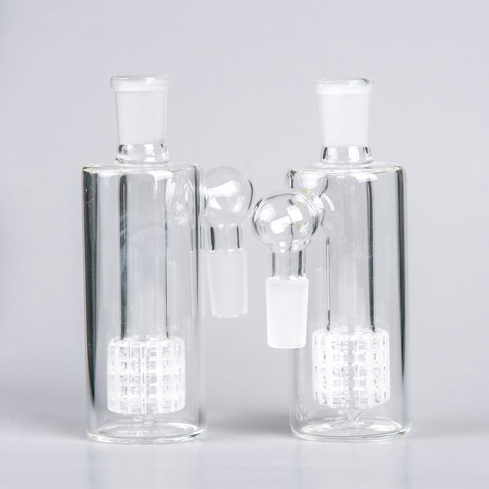 

Free Shipping 14mm joint glass Ash catcher 45 Degree Showerhead percolator one inside ash catcher thick glass ashcatcher for water smoking p