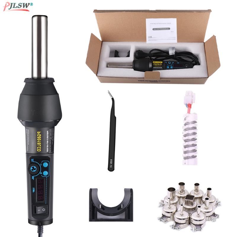 

PG8018LCD 220V/EU US 650W High quality Adjustable Electronic Heat Hot Air Gun Desoldering Soldering Station IC SMD BGA + Nozzle