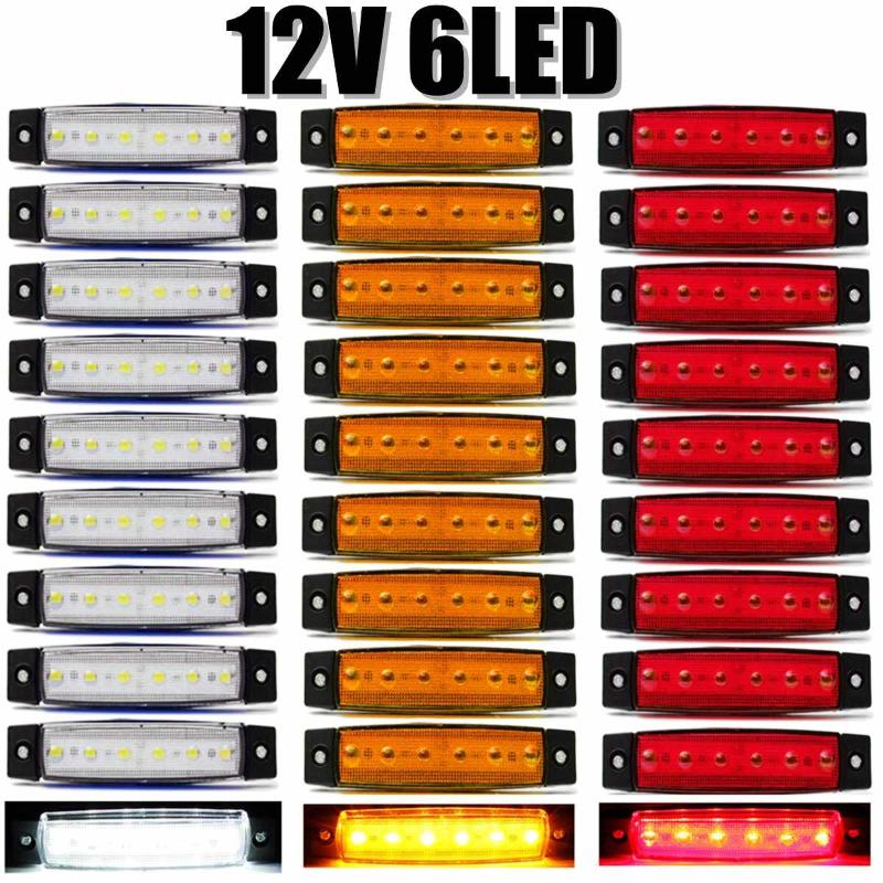 

30x Car External Lights LED Auto Car Bus Truck Lorry Side Marker Indicator Led Trailer Light Rear Side Lamp White/Red/Amber, As pic