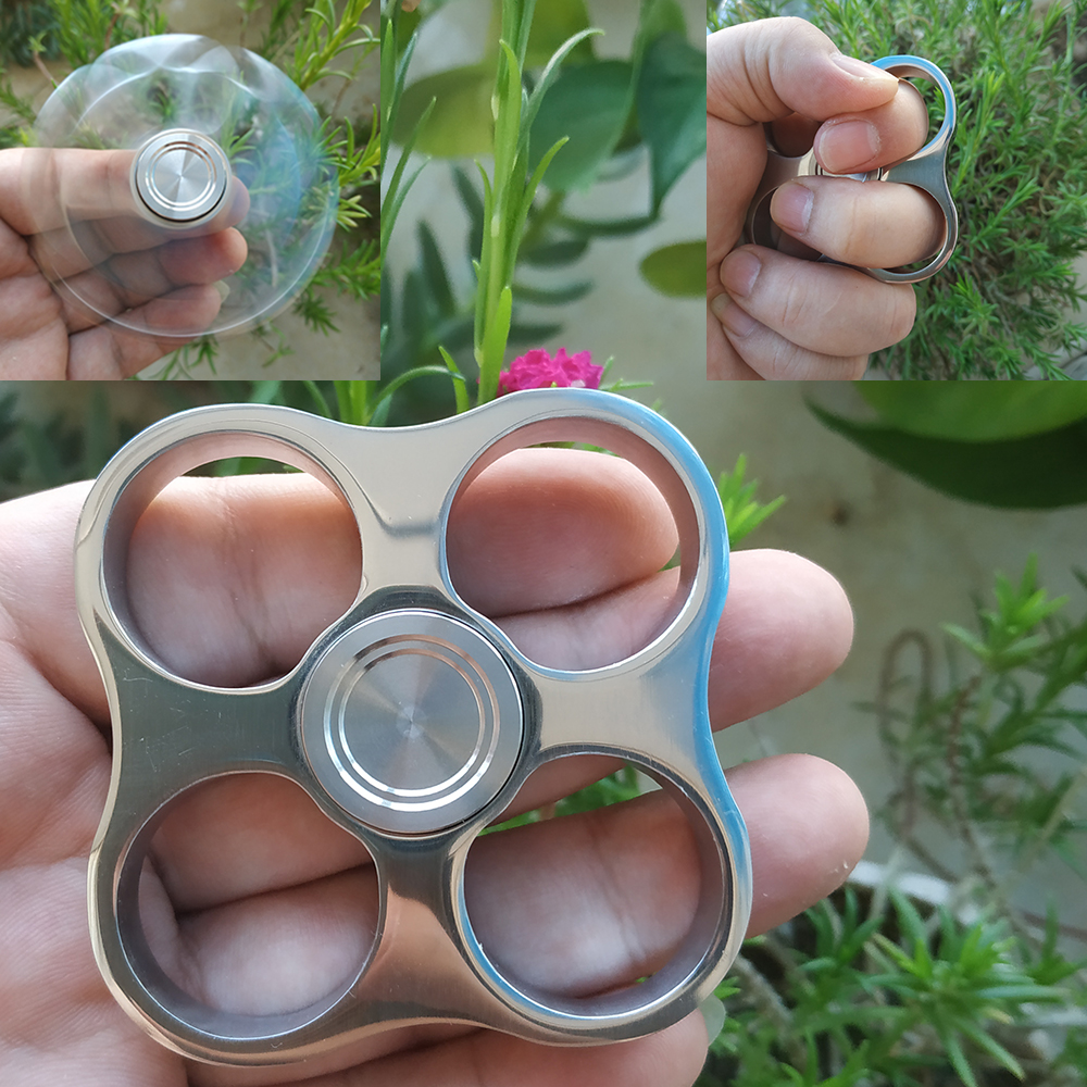 

Stainless Steel knuckle dusters Fidget Spinner Mirror polished 10mm thick Mirror Polished Weight 140g