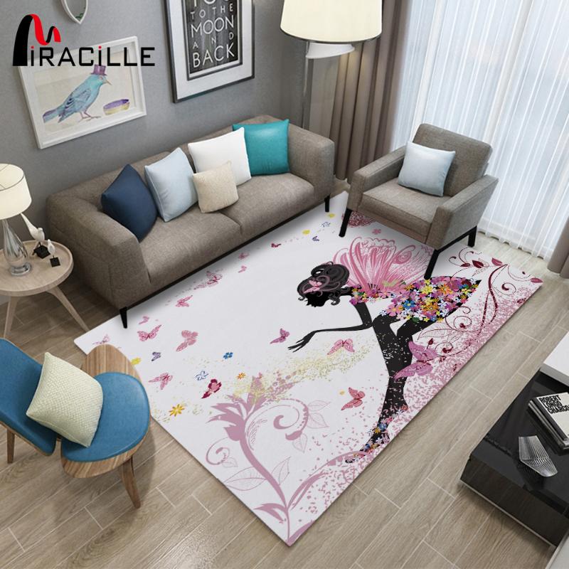 

Miracille Fairy Pattern Modern Carpet For Girls Bedroom Decoration Anti-slip Play Floor Mat, Mlrc005-4