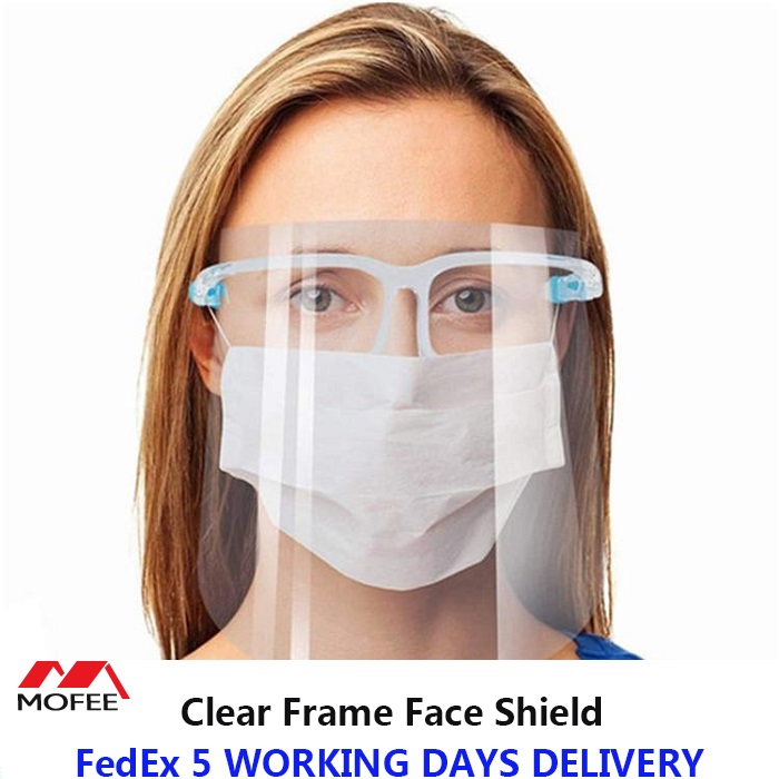 

Fast delivery clear frame Protective Face shield Visor Reusable Goggle Face Visor Transparent Anti-Fog Layer Protect Eyes from Oil Splash