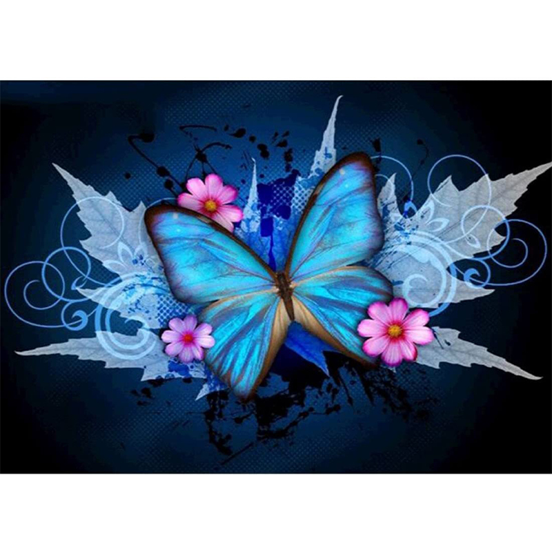 30x40cm ,Azul MWOOT 5D MariposaDiamante Pintura por N/úmero Kit,DIY Butterfly Diamond Painting Rhinestone Bordado de Punto de Cruz Artes Manualidades Lienzo Pared Decoraci/ón