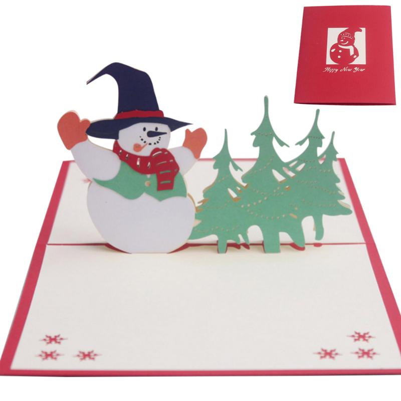 

Greeting Christmas Cards 3D Up Cards Merry Christmas Wedding Birthday Greeting Card Party Decoration