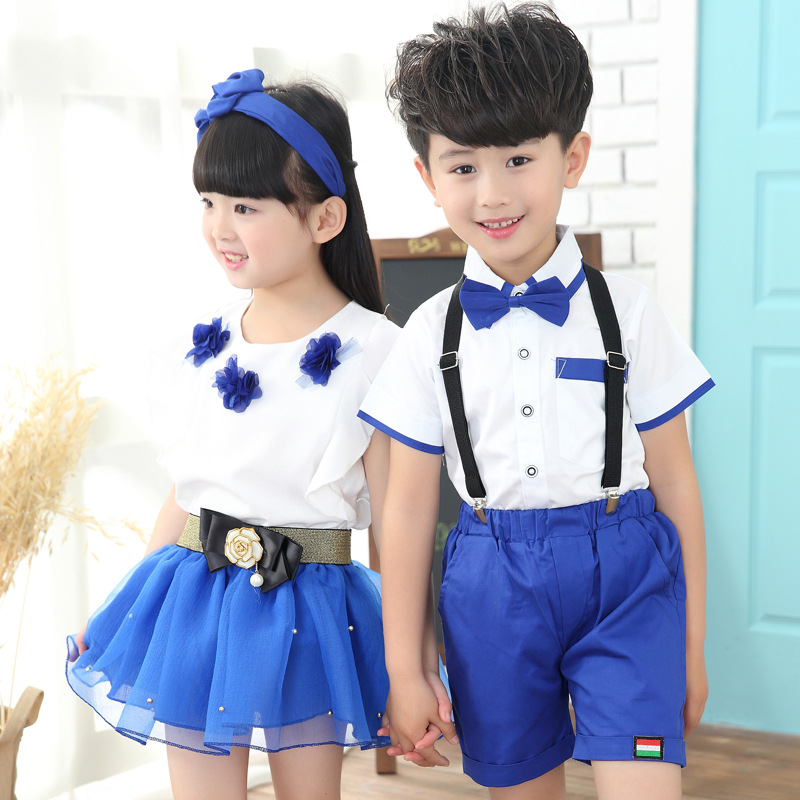 

2020 Summer Children's School Uniforms Clothing Set Girls & Boys Performing Clothes Sets Kindergarten Kids Clothing