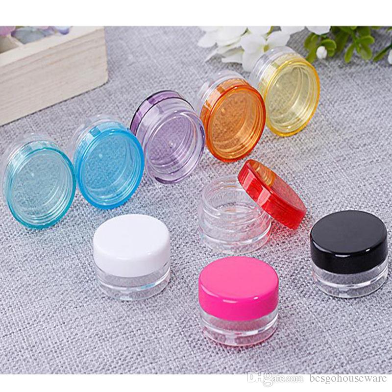

Wax Container Food Grade Plastic Box 3g/5g Round Bottom Cream Box Small Sample Bottle Cosmetic Packaging Box Bottle 11 Colors BH1912 ZX