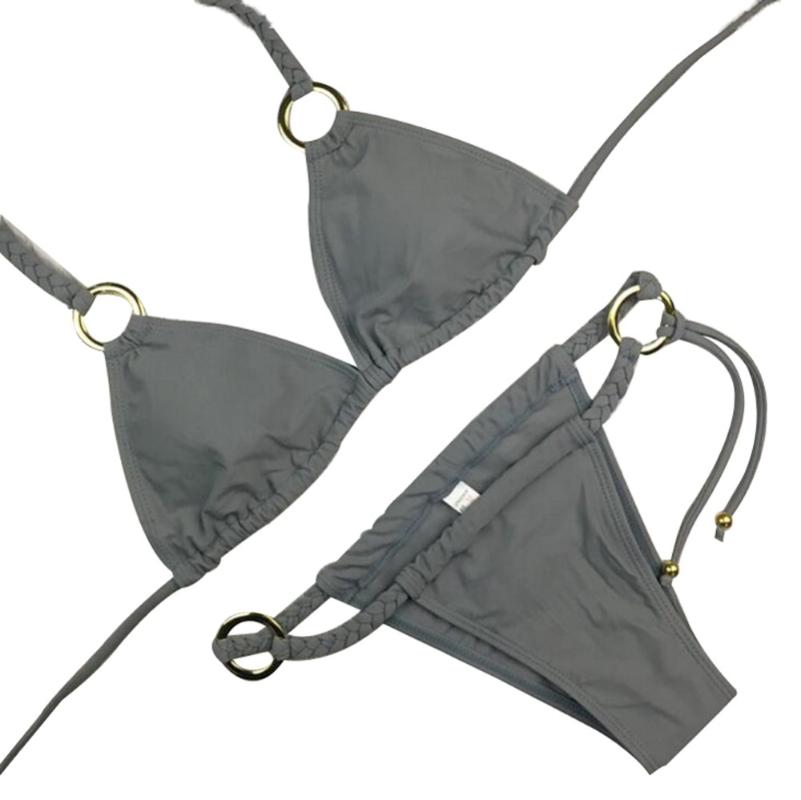 

Free shipping Stylish Weave Metal Circle Bikini Sets Swimsuit 4F4609, As shown
