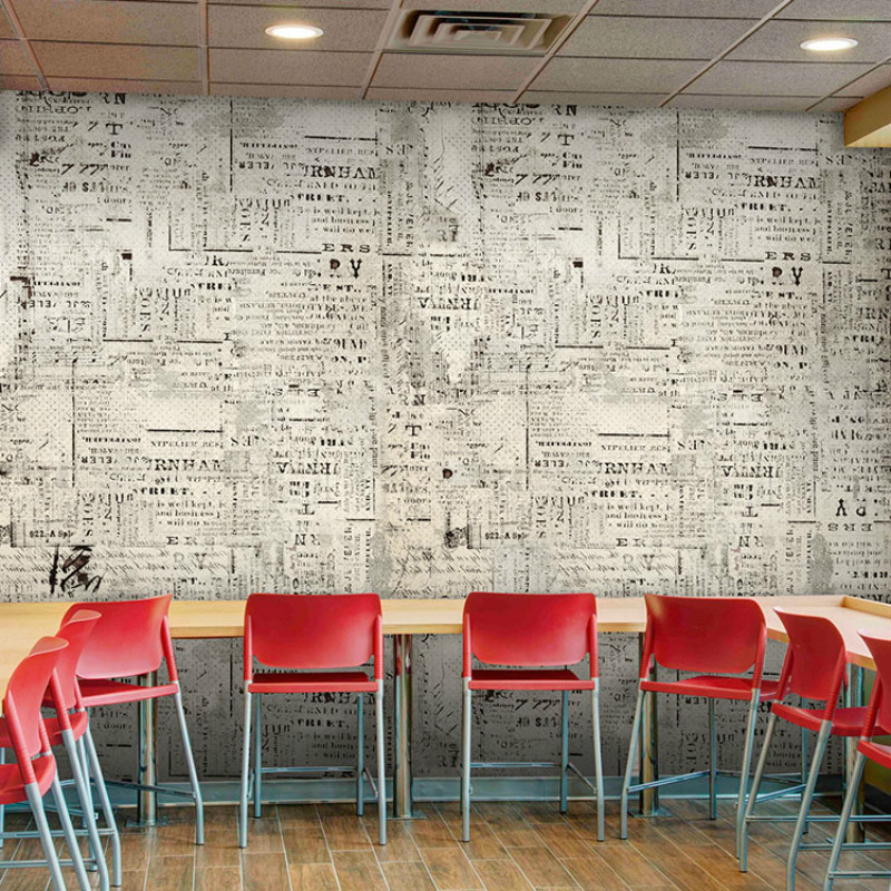

Custom American English newspaper retro vintage 3D wallpaper background clothing store large mural den Cafe Bar 3D wallpaper, Flash point embossme