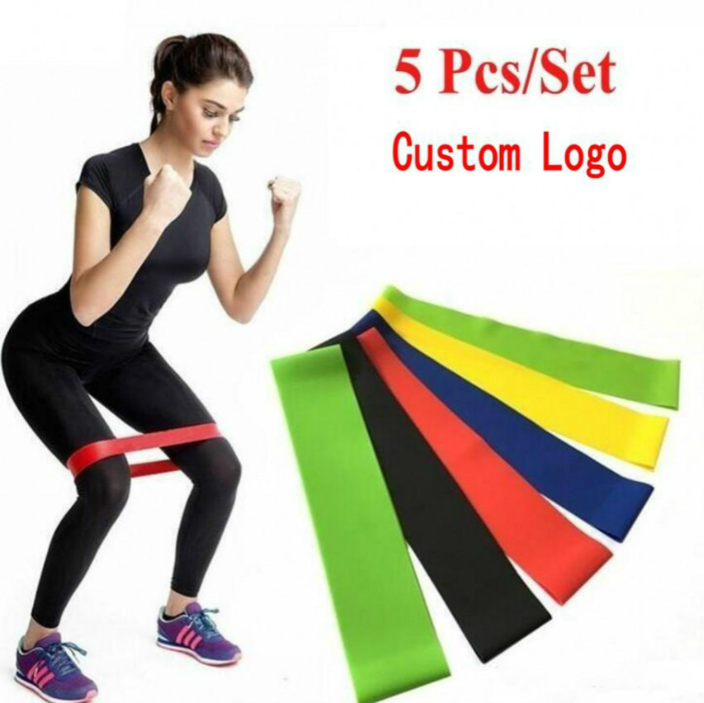 

2020 New Yoga Rubber Resistance Assist Bands Gum for Fitness Equipment Exercise Band Workout Pull Rope Stretch Cross Training FY7008, 5 colors