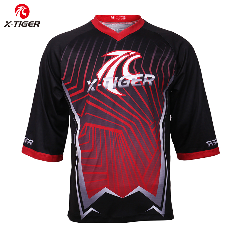 

X-Tiger Pro Downhill Jersey Quick-Dry Motocross Jersey MTB Bike Cycling DH Shirt Summer Autumn Mountain Bicycle Cycling, As picture